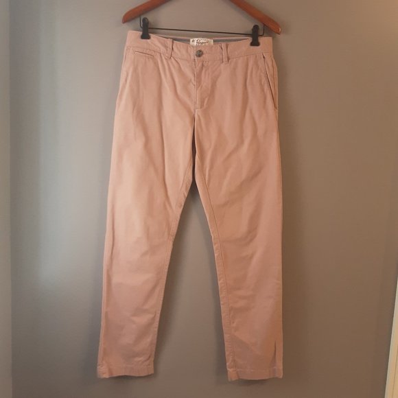 Penguin Men's Cotton Chinos Salmon Colour Size 31x32 - Picture 1 of 11